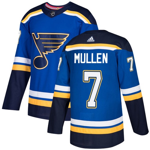 Adidas Blues #7 Joe Mullen Blue Home Authentic Stitched NHL Jersey - Click Image to Close